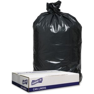 Genuine Joe 1.2mil Black Trash Can Liners, 45 Gallon, 40x46, 100 Bags (GJO98208)