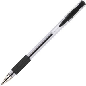 Integra Gel Ink Stick Pens, Rubber Grip, Black, 12 Pens (ITA36193)