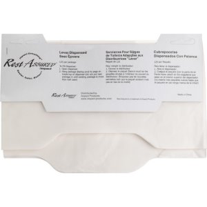 RMC Lever Dispensed Toilet Seat Covers, White, 125/Pack (IMP25188173)