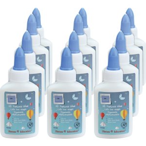 Sparco Products Washable School Glue, 1.25 oz., White, 12/Bx (SPR15158)