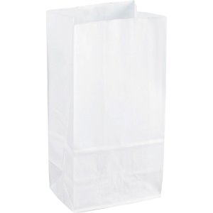 Sparco White Kraft Paper Bags, 6" x 11", 100 Bags/Pack (SPR99828)