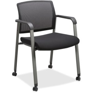Lorell Mesh Back Guest Chair with Casters, Black, 1 Each (LLR30953)