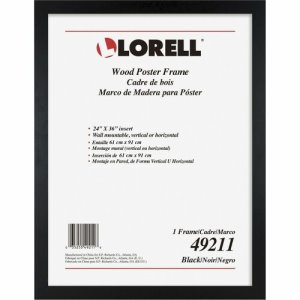 Lorell Frame, Wood, Wall Mountable, 24"Wx36"H, Black (LLR49211)