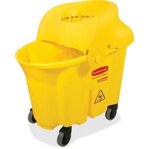 Rubbermaid WaveBrake Bucket w/ Wringer, 35 qt, Yellow, 1/CT (RCP759088YEL)