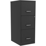 Lorell 3-Drawer File Cabinet, 14-1/4h x 35-1/2h, Black (LLR00062)
