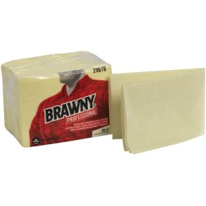 Brawny Professional Dusting Cloths, Rayon Material, 17"x24" , 50/PK, Yellow (GPC29616)