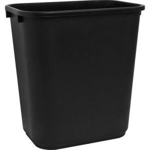 Sparco Deskside 7 Gallon Plastic Wastebasket, Black (SPR02160)