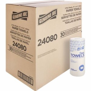 Genuine Joe Household Roll 2-Ply Paper Towels, 80/Roll, 30 Rolls (GJO24080)