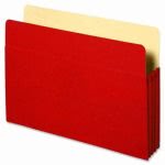 Business Source Accordion Pocket,3-1/2" Exp,11-3/4"x9-1/2",Red (BSN26552)