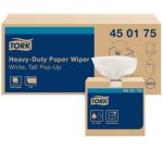 Tork Heavy-Duty Paper Wiper, White, 16.25" x 9.25 ", 900 Wipers (TRK450175)