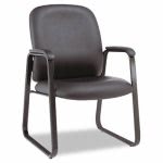 Alera Genaro Guest Chair, Black Leather, Sled Base (ALEGE43LS10B)