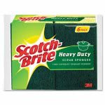 Scotch-brite Heavy-Duty Scrub Sponge, Green/Yellow, 6/Pack (MMM426)