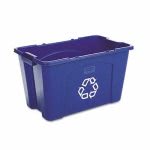 Rubbermaid Stacking 18 Gallon Recycle Bin, Blue (RCP571873BE)
