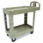 Rubbermaid 450088 Heavy Duty 2-Shelf Utility Cart, Beige (RCP450088BG)