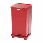 Rubbermaid Defenders Biohazard 6.5 Gallon Step Can, Steel, Red (RCPST12EPLRD)