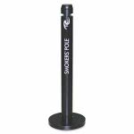 Rubbermaid Smokers' Pole, Round, Steel, Black, 1 Each (RCPR1BK)