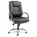 Alera Big & Tall High-Back Swivel/Tilt Leather Chair, Black (ALERV44LS10C)