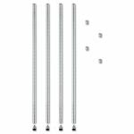 Alera Stackable Posts For Wire Shelving, 36" High, Silver, 4/Pk (ALESW59PO36SR)