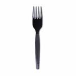 Dixie Plastic Cutlery, Heavy Mediumweight Forks, Black, 1000/Carton (DXEFM517)