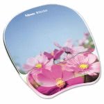 Fellowes Gel Mouse Pad w/Wrist Rest, Pink Flowers (FEL9179001)