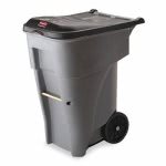 Rubbermaid Brute 65 Gallon Heavy Duty Rollout Trash Can, Gray (RCP9W21GY)
