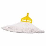 Rubbermaid Commercial Finish Mop Heads, Nylon, White, Medium, 6 Mops (RCPT20006)