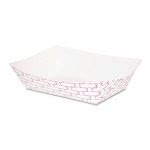 Boardwalk 1 lb. Paper Food Baskets, Red/White, 1,000 Baskets (BWK30LAG100)