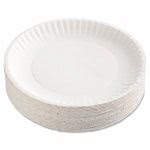 Green Label 9" Uncoated Paper Plates, 1,200 Plates (AJM PP9GRAWH)