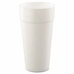 Dart Foam Cups, Hot/Cold, 24oz, White, 20/Bag, 25 Bags/CT (DCC24J16)