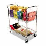 Alera Wire Carry-all Cart/Mail Cart, 2-Shelf, Chrome (ALEMC3518SR)
