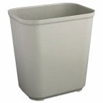 Rubbermaid 7 Gallon Fire-Resistant Wastebasket, Gray (RCP2543GRA)