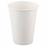Solo Polycoated Hot Paper Cups, 12oz, White, 1000 Cups (SCC412WN)