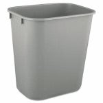 Rubbermaid 2955 Deskside 3.5 Gallon Plastic Wastebasket, Gray (RCP2955GRA)