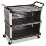 Rubbermaid 4093 Utility Cart w/Enclosed End Panels on 3 Sides, Blk (RCP4093BLA)