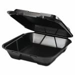 Snap-It Large Black Foam Hinged Container, 200 Containers (GNP SN200-3L)