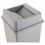 Rubbermaid 2664 Untouchable Swing Top Square Trash Can Lid, Gray (RCP 2664 GRA)