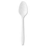 GEN Medium-Weight Cutlery, 6 1/4", Teaspoon, White, 1000/Carton (FSSPOON)