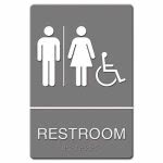 ADA Sign, Restroom/Wheelchair Accessible Tactile Symbol, 6 x 9 (USS4811)