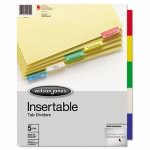 Single-Sided Insertable Index, Letter, Buff, 5 Index Dividers (WLJ54309)