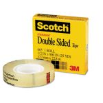 Scotch Double Sided Office Tape, 1/2" x 900", 1" Core, Clear (MMM66512900)