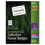 Avery Eco-Friendly Adhesive Name Badge Labels, White, 400 Labels (AVE45395)