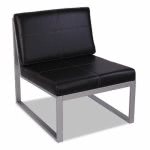 Alera Reception Lounge Series Armless Cube Chair, Black/Silver (ALERL8319CS)