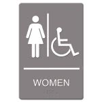 U.S. Stamp & Sign Women HC Accessible Symbo) ADA Restroom Sign, Each (UST 4814)