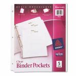 Avery Ring Binder Polypropylene Pockets, 8-1/2 x 11, 5 Pockets/Pack (AVE75243)