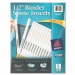 Avery Custom Binder Spine Inserts, 1/2" Spine Width, 80 Inserts (AVE89101)