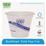 BlueStripe Recycled Plastic Drink Cups, 9 oz., Clear, 1000 per Carton (ECOEPCR9)