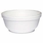 Dart Foam Bowls, 8-oz, White, Round, 1,000 Bowls/Carton (DCC8B20)