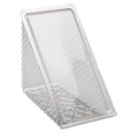 Pactiv Hinged Lid Sandwich Wedges, Plastic, Clear, 255/Carton (PCTY11334)
