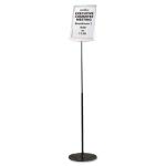 Durable Sherpa Sign Stand, Acrylic/Metal, 40"-60" High, Gray (DBL558957)