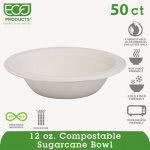 Eco-Products 12-oz. Compostable Bowls, 50 Bowls (ECOEPBL12PK)